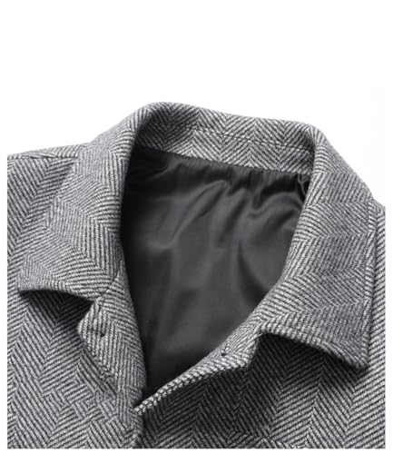 Disimlarl Men Loose Woolen Jacket Casual Business Coat Thickened Warm Social Overcoat with Pocket3
