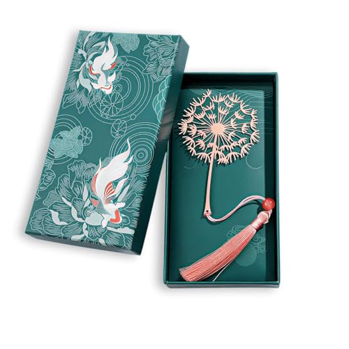 Metal Bookmark Dandelion Design Rose Gold Bookmarks for Women Exquisite Metal Bookmark with Gift Box Reading Accessories for Book Lovers Bookish Gifts for Mum Wife Teacher Friends Book Lovers