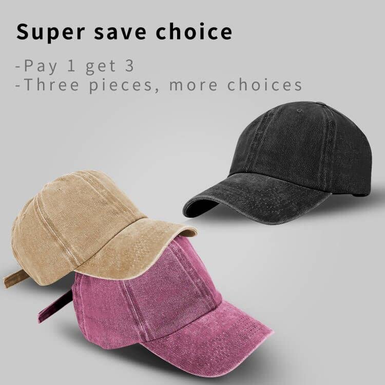 Image of Baseball Cap Unisex Vintage Washed Distressed Cap,Retro Adjustable Dad Hats,Baseball Hat for Men Women