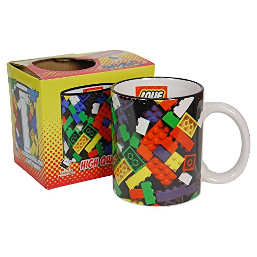 Pop Art Products Brick Mug. Classic Kids Toy Funky Nostalgic Present Gift for him