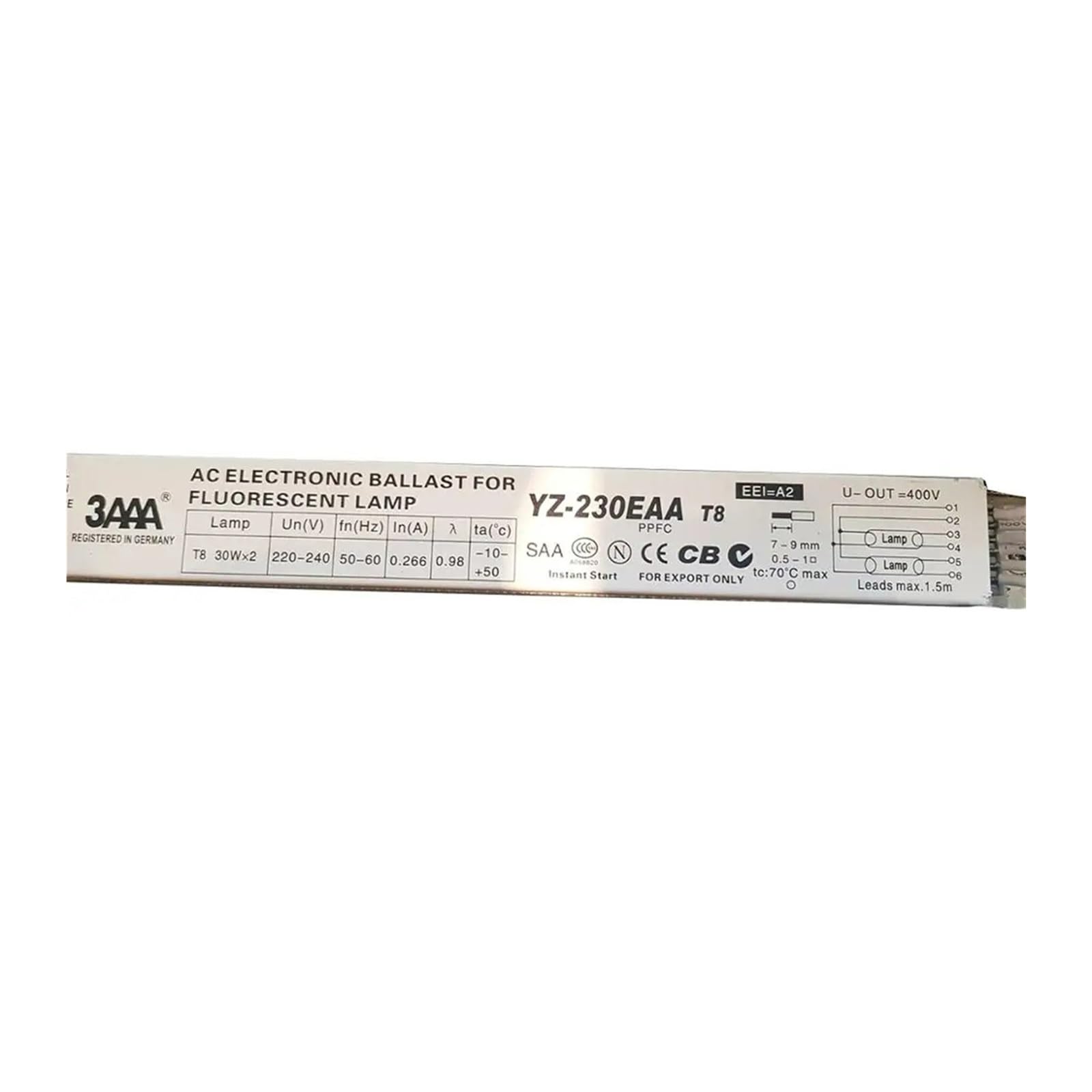 FSBNMNXPQ 3AAA YZ-230EAA 220V T8 30Wx2 Fluorescent Lamp Electronic Ballast Lighting Starter