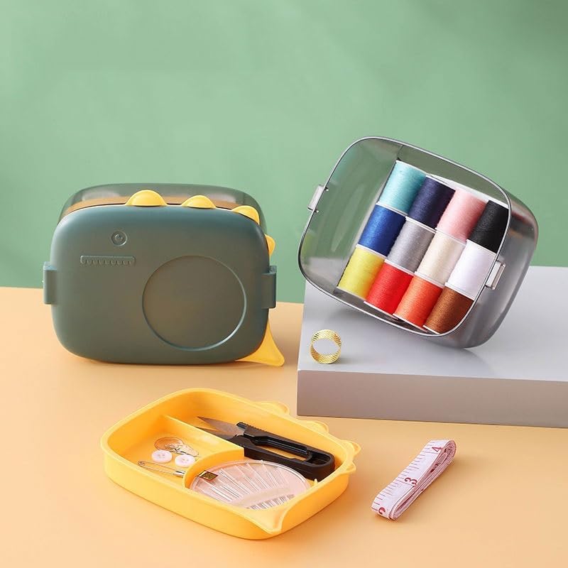 MVNOIRE Plastic Household Needle Thread Storage Box Multi-Functional Portable Sewing Set Tools