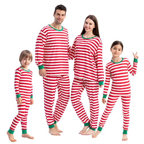 Christmas Matching Family Pajamas Set Holiday PJs Sleepwear Loungewear (X-Small, Red-Stripe Men)