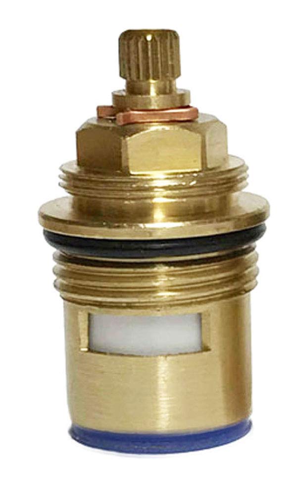 Tml Anticlockwise Open (Blue) Bsp 3/4" Bath Tap Cartridge Quarter Turn X 50Mm X 20 Teeth (Supplied With Solid Brass Screws) (Anticlockwise Open (Blue))