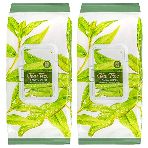 Body Prescriptions -2 Pack (60 Count Each) Tea Tree Facial Cleansing Wipes