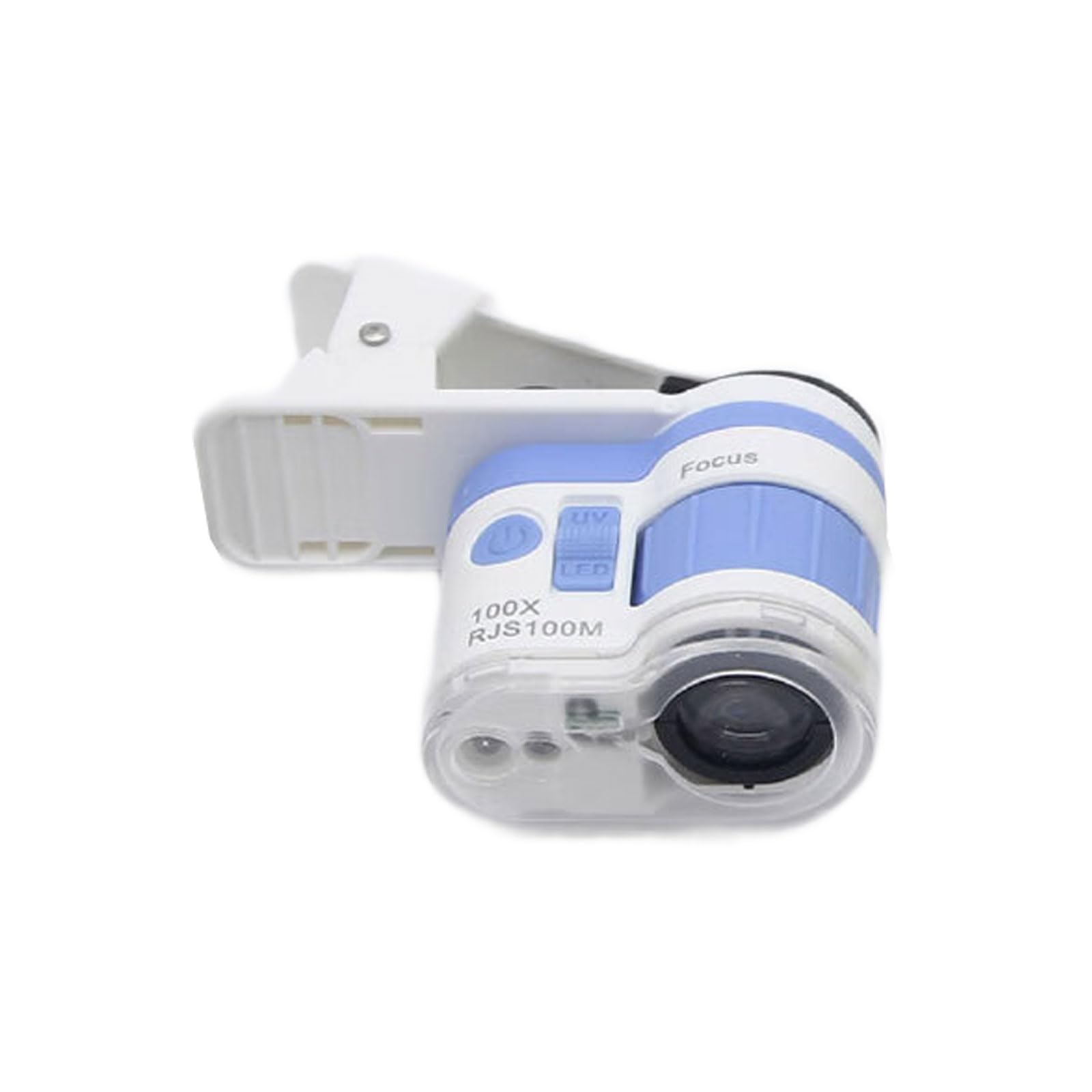 Jazuaiao Blue Advanced 100X Device Featuring White Double Light Phone Clip Integration For Academic Commercial Applications Led Light Double Source Microscope
