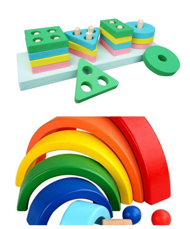 GD TOYS Good to dream Rainbow Kids Stacking Shape and Rainbow Color ...