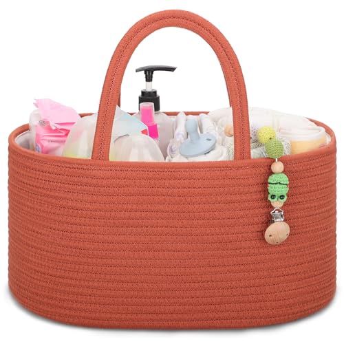 COMSE Baby Nappy Caddy Organizer, Nappy Basket, Baby Car Organizer, Diaper Change Organizer, Portable Tote Bag with Divider, Baby Shower Gifts Newborn Essentials Registry Must Have