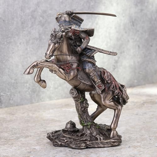 Estatua Samurai de Resina con Acabado Bronce 15.5 cm miniatura 4