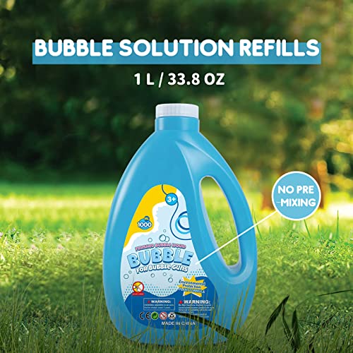 Bubbles for Bubble Machine, Bubble Gun, Bubbles Toys for Kids Toddlers Boys Girls, Bubble Solution Refill Outdoor Toy Birthday Party Favors Wedding Fun Gifts -1 L / 33.8 OZ
