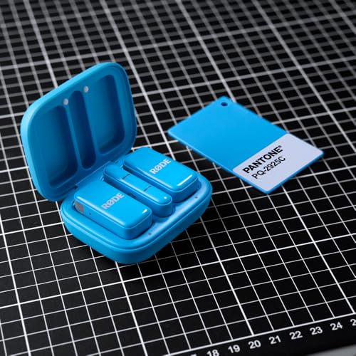 Image of RODE Wireless Micro - Compact Wireless Microphone, Two Mics with Charge Case for Smartphone Content Creation - USB-C, Blue | Two Ultra-Compact Clip-on Transmitters, USB-C Receiver, Charging Case, Magnetic Mounts and Furry Windscreens