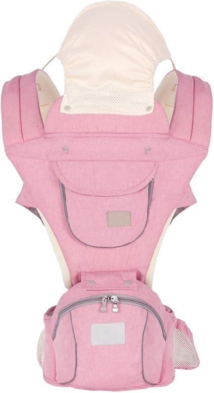 Amazon 多機能抱っこ紐 ベビーキャリア ヒップシート 四季通用 大容量ポケット よだれパッド付き 防寒フード付き 人間工学 多ポジション 新生児対応 出産祝い ピンク 抱っこひも ベビー マタニティ 通販