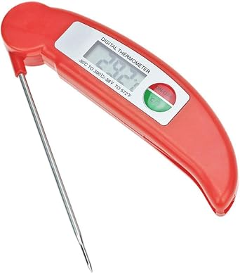 Cooking Thermometer Probe Red Digital BBQ Electronic Food Folded Meat