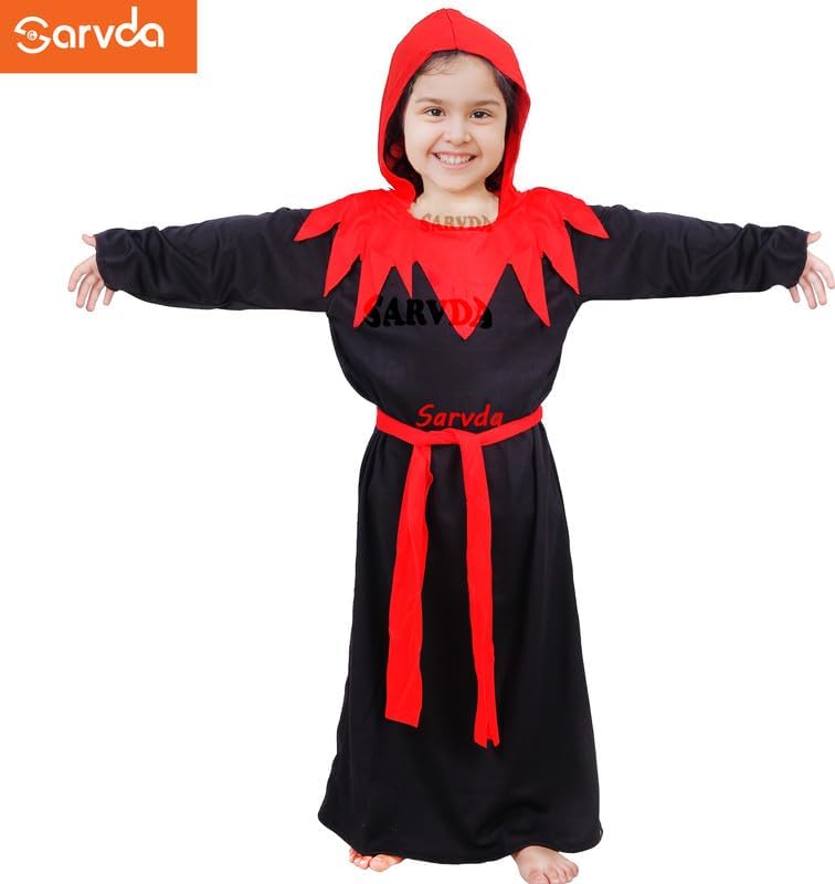 Image of Sarvda Halloween Dress | Costume and Accessories | For Girls and Boys | Haunted Horror Theme Party Vampire Witch Ghost Skeleton Draculla Pumpkin Scary Cosplay Dress