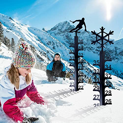 91,4 cm Eisenkunst-Schneemessgerät, Weihnachtsdekoration, für den Außenbereich, Hof, Schneeflocke, Schneefall, Messstab, Regenmesser, Outdoor, Weihnachtsdekoration, Geschenk – Bild 3
