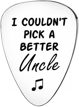 Cool Uncle Gifts Guitar Picks from Nephew Niece To Uncle Presents Birthday Christmas Gift for Uncle from Niece Nephew To Uncles Guitar Pickup I Couldnt Pick A Better Uncle Guitar Player Gifts