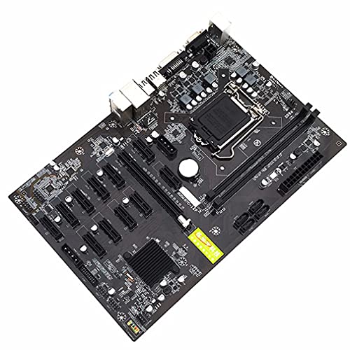 Pudincoco Mining Board B250 Mining Expert Motherboard Video Card Interface Supports GTX1050TI 1060TI Designed for Crypto Mining(Black)