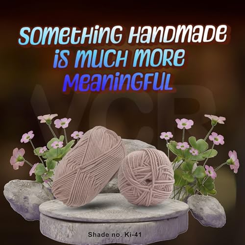 Image of VCR Brown Blush Yarn, 100 Grams Hank, 190 Meters Length, Acrylic Ball for Crochet and Knitting, Soft Crosia Threads, Pack of 1 Yarn, Suitable for DIY Crafts