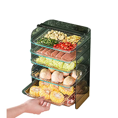 Bandejas De PreparacióN De Alimentos: Encimeras De Cocina Bandeja De Servicio De Verduras De Varias Capas Para PreparacióN De Ollas Calientes Cover