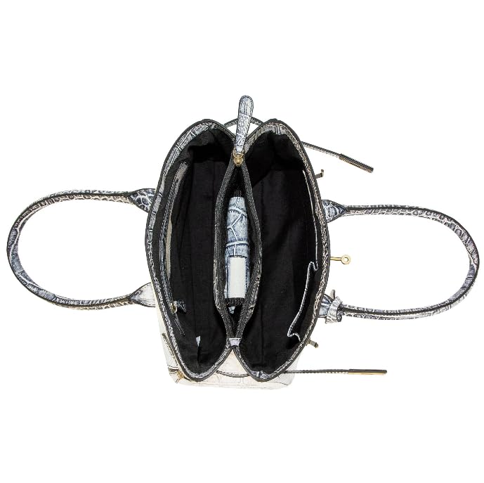 Smith & Wesson Croc Handbag – Concealed Carry Purse, Genuine Leather Handbag with Secure CCW Compartment - White/Black4