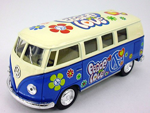 Modelo a escala 1:32 Bus Peace & Love T1 azul miniatura 1