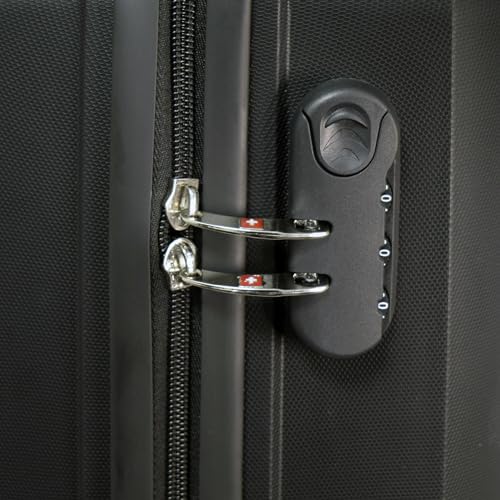 Image of SWISS MILITARY Starkey Hard-Top 20 Inch Polypropylene (PP) Black Luggage Trolley Bag | Lightweight | 41 Liters, Cabin Size Luggage Trolley Bag (Small)