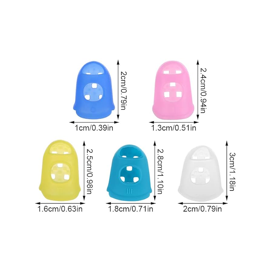 Guitar Fingertip Protectors 10 PCS Silicone Finger Guards 5 Sizes