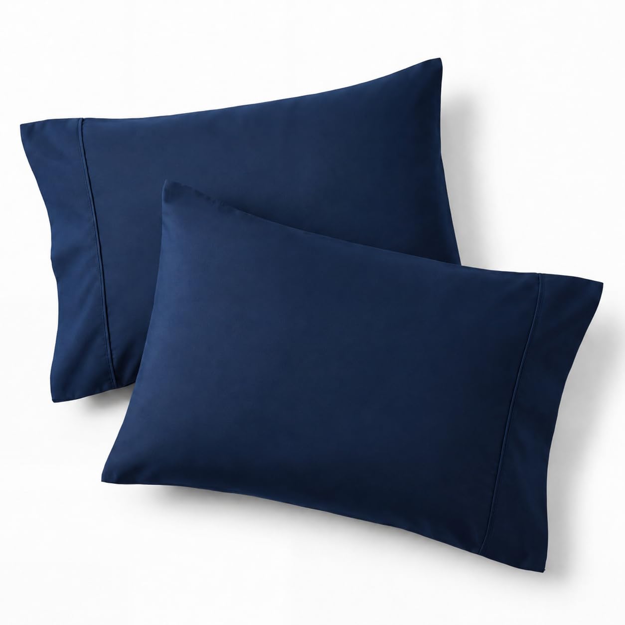 Bedsure Queen Pillow Cases Set of 2 - Navy Blue Brushed Microfiber Pillowcase 2 Pack, Super Soft and Cozy Pillow Sham Covers with Envelope Closure, Fade Resistant, 20x30 Inches