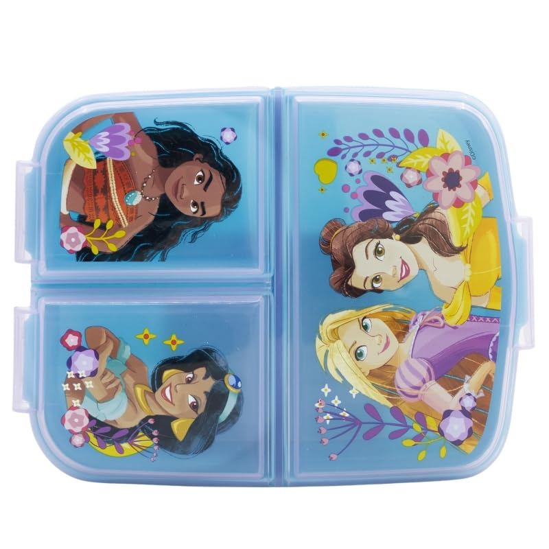 Image of STRIDERS Multi Compartment Rectangular Sandwich Box for Kids - Princess Courageous Heart Lunch Box | Leak-Proof, BPA-Free & Reusable School Tiffin for Girls XL