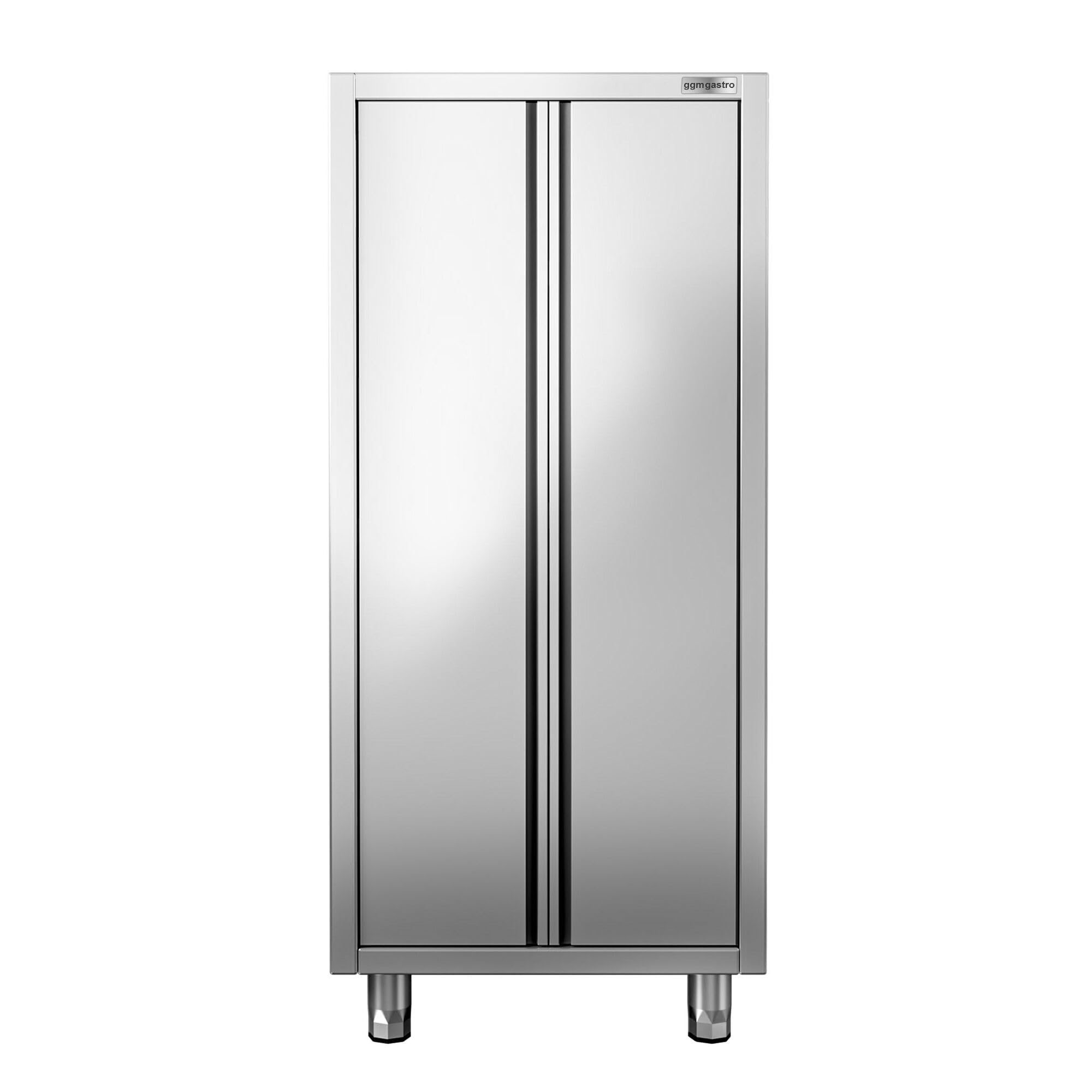 GGM Gastro Geschirrschrank 800x700x1800mm mit 2 Flügeltüren | Robuste Edelstahlkonstruktion, verschweißte Qualität, leichte Reinigung, höhenverstellbar, ideal für den Gastro-Alltag