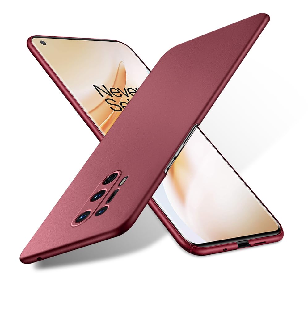 Bastmei For OnePlus 8 Pro Case Extremely Lightweight Ultra Slim Camera Protective Case for PC Hardcover for OnePlus 8 Pro (Gravel Wine Red)