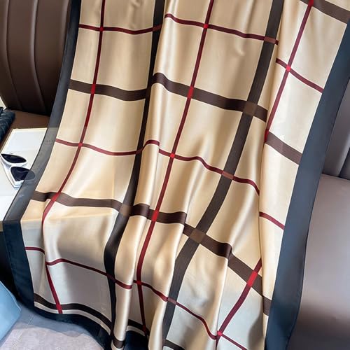 Image of Aufeel Fashion Scarves 100% Silk Felling Scarf Long Lightweight Sunscreen Shawls Wrap for Women Hair Scarves