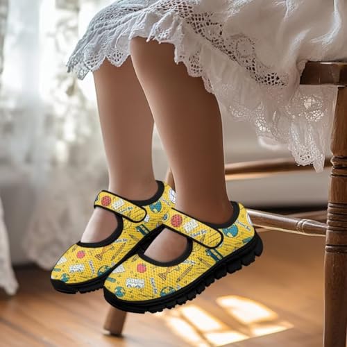 Girl's Mary Jane Shoes Little Girl Casual Anti-Slip Mesh Sneaker with Magic Sticker for Walking Campimg2