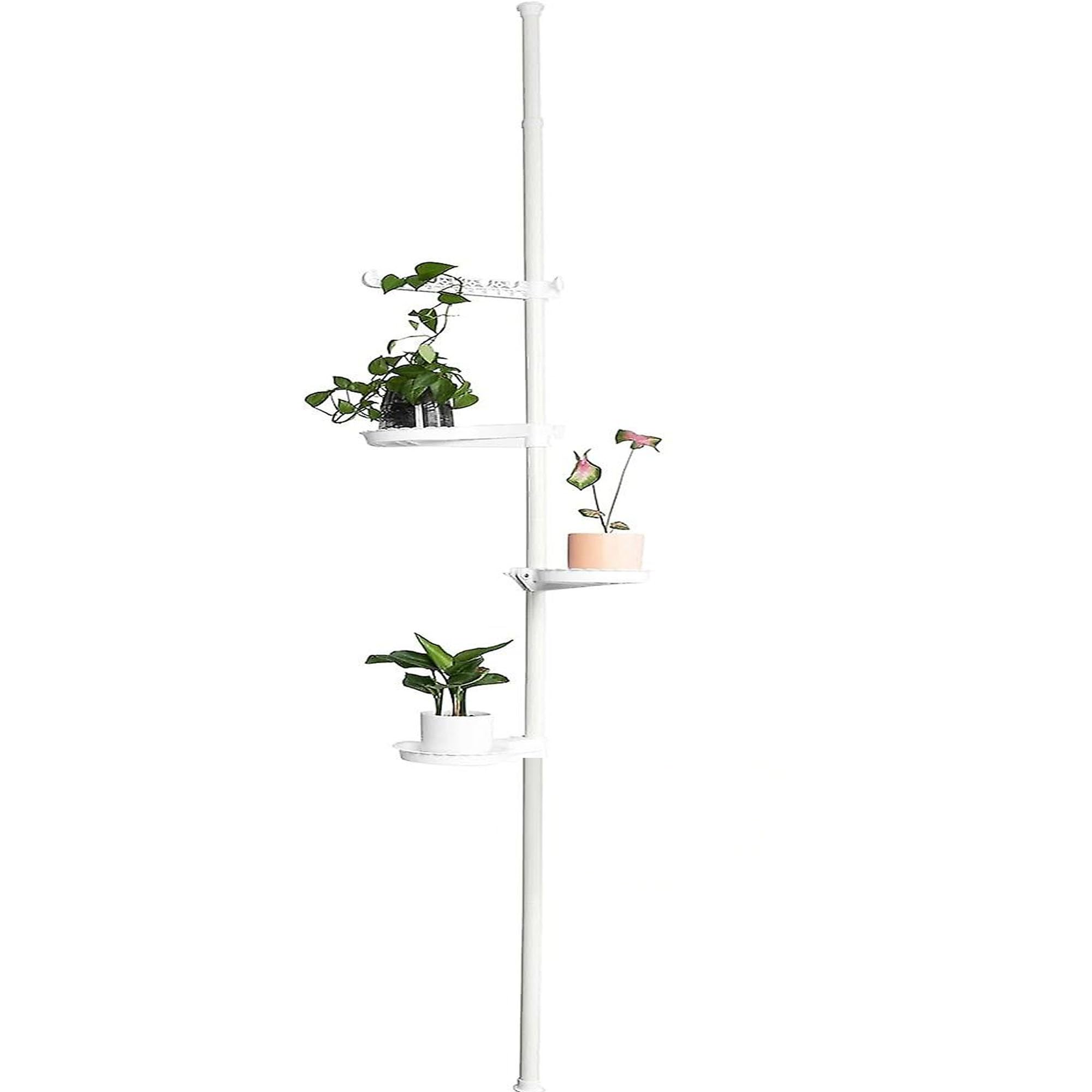 SIBY Adjustable Indoor Plant Stand with 4-Tier Shelves, Tension Pole Plant Rack for Home, Balcony & Corner – Space-Saving Display Shelf for Potted Plants and Flowers-image-48