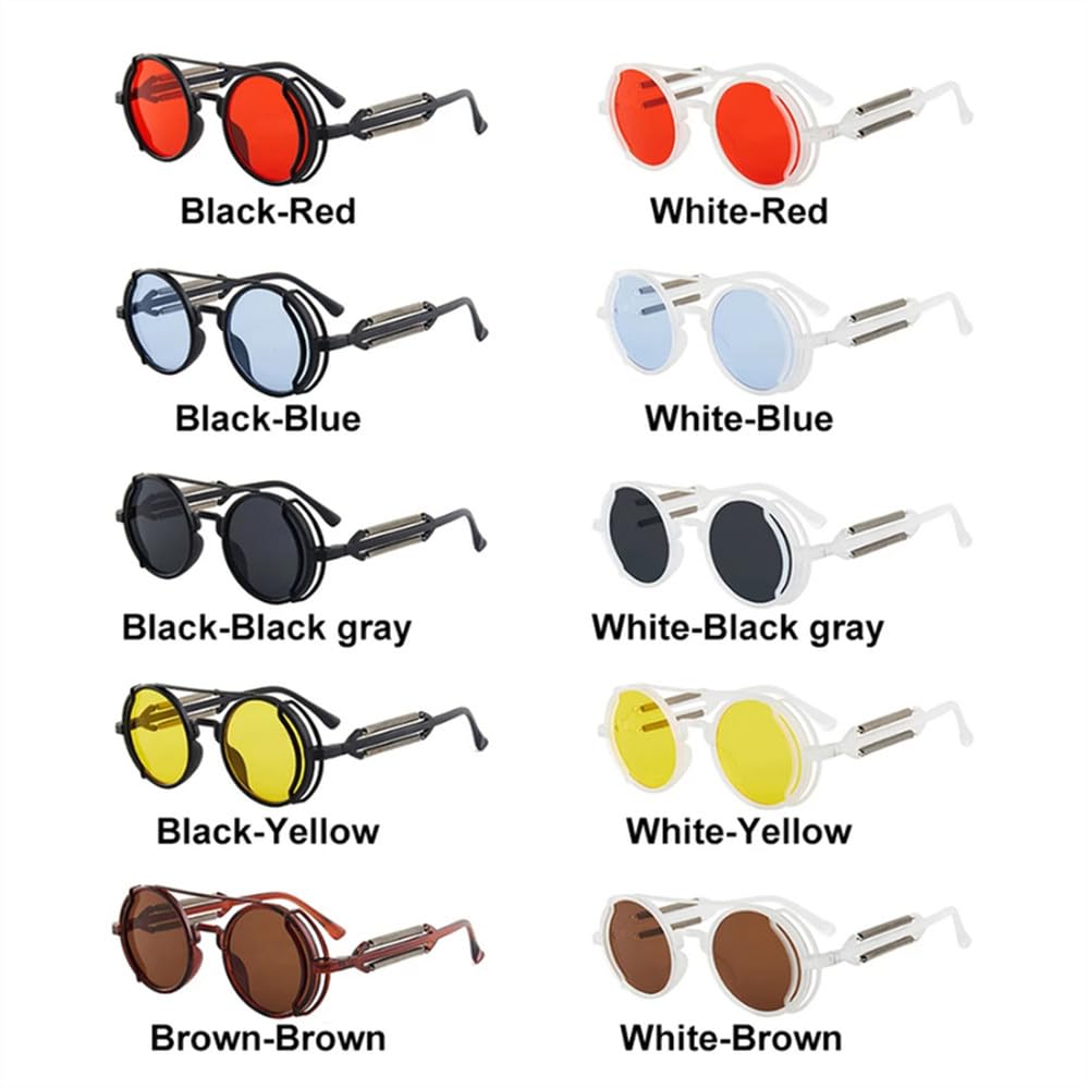 Gafas de sol clásicas vintage redondas estilo punk con protección UV400. Gafas de sol para mujer.