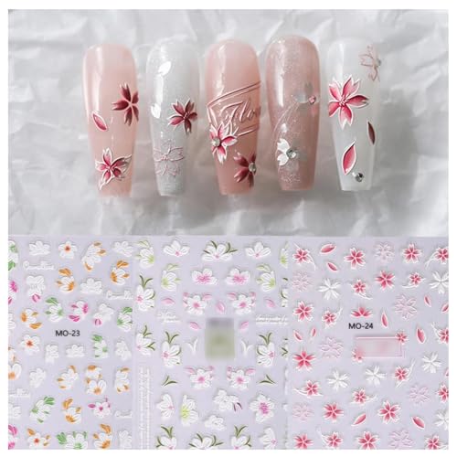 ネイルステッカー かわいいネイルシール 手 ネイル用 5枚入り 花柄 ネイルステッカー かわいいネイルシール 手 ネイル用 5枚入り 花柄