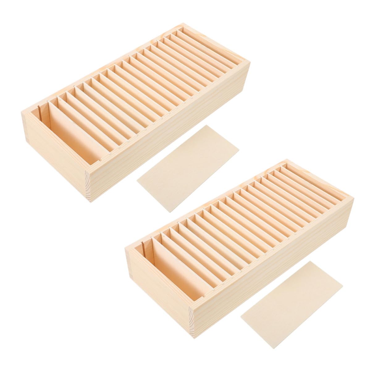 Boîte de rangement cartes de visite en bois pour organiser le bureau et la maison