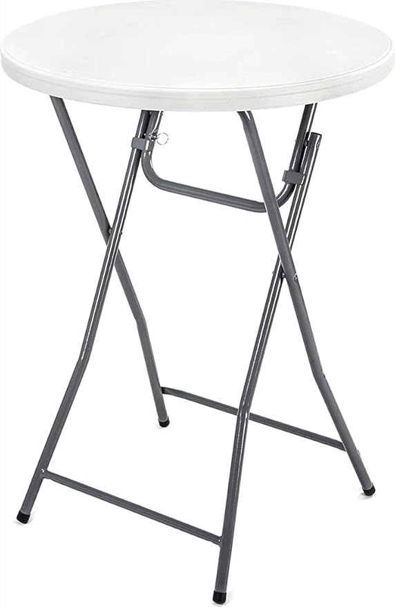 PRO&Family 32" White Round Folding Table Bistro Table
