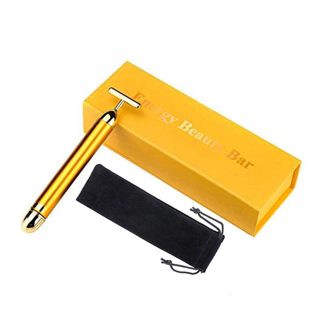 Rexmon Energy Beauty Bar Electric Vibration Facial Massage Roller Waterproof Face Skin Care T-Shaped Anti Wrinkle Massager for Forehead Cheek Neck Clavicle Arm Leg (Gold Colour)1 Pcs-image-12