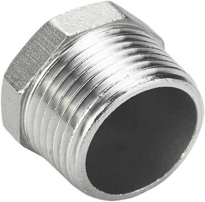 304 stainless steel, external screw thread, hexagonal, internal and external threaded pipe head, bulkhead cap, 4 points and 6 points(G3/4)