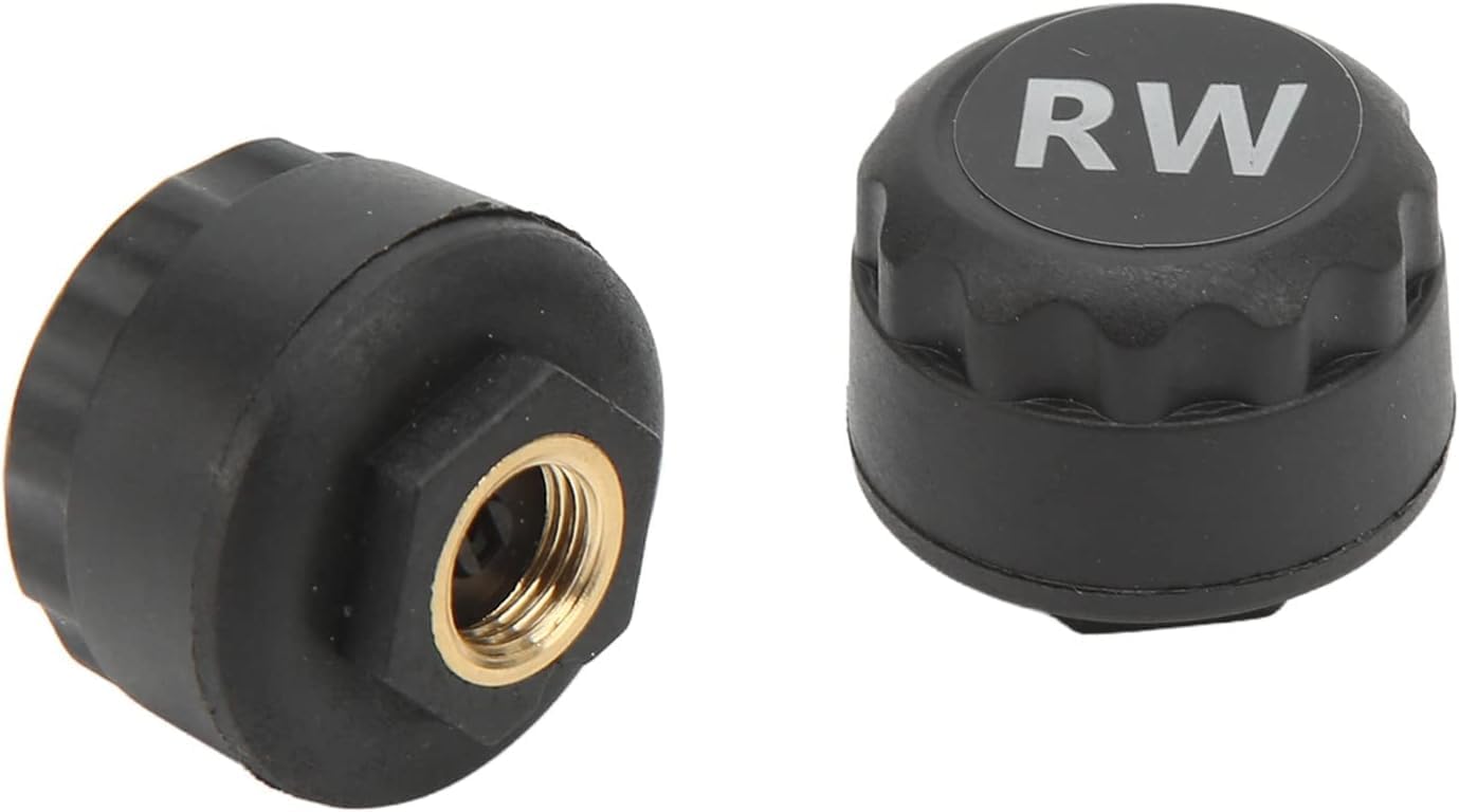 Close-up of the FW and RW external tire pressure sensors.