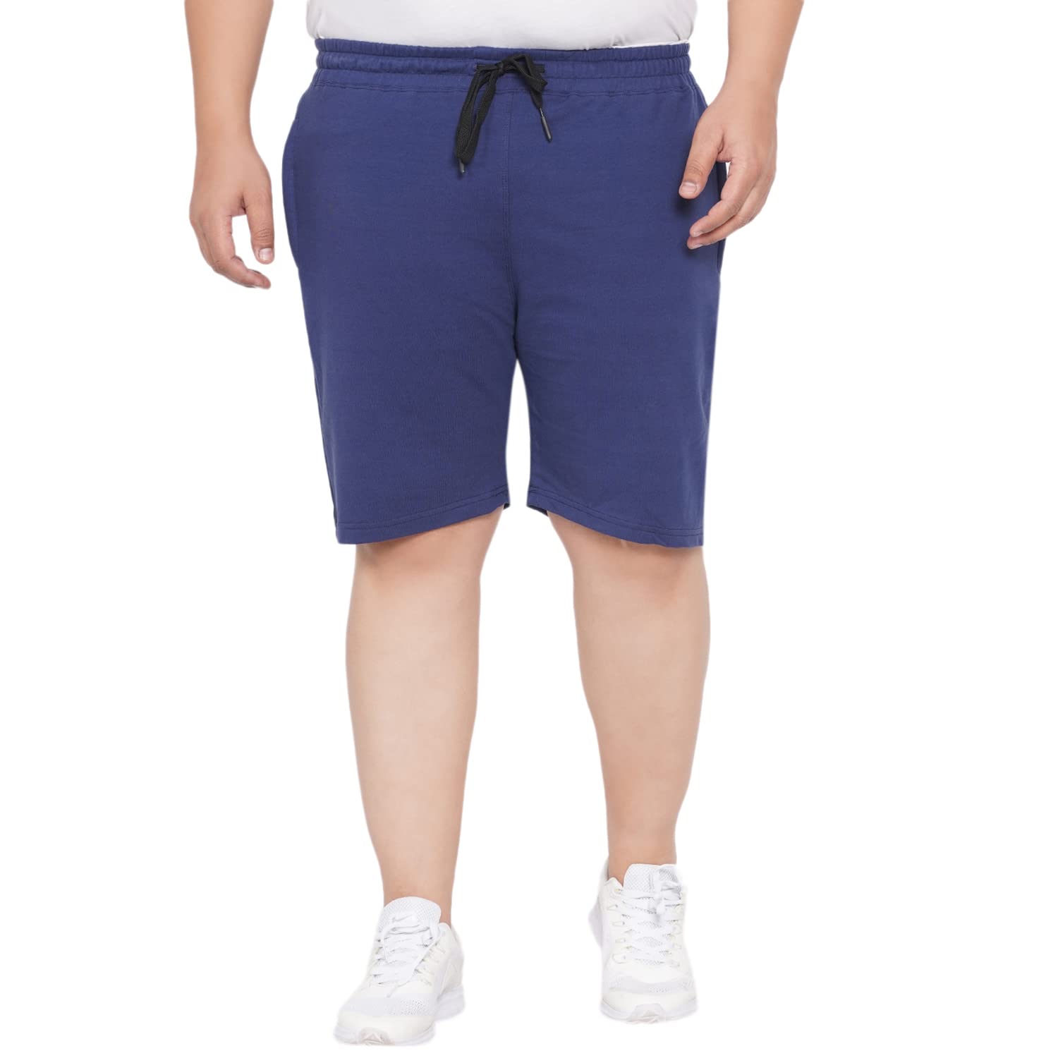 santonio Plus Size Mens Solid Cotton Twisted Creek Lounge Shorts Available Size (2XL-10XL) (2XL, Navy Blue 17)-picture-25