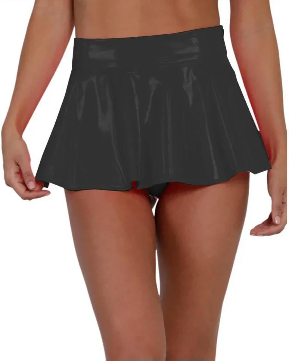 Women Mini Skirts PVC Leather High Waist Short Skirts Party Pole Dancing Wear 8XL Customizable