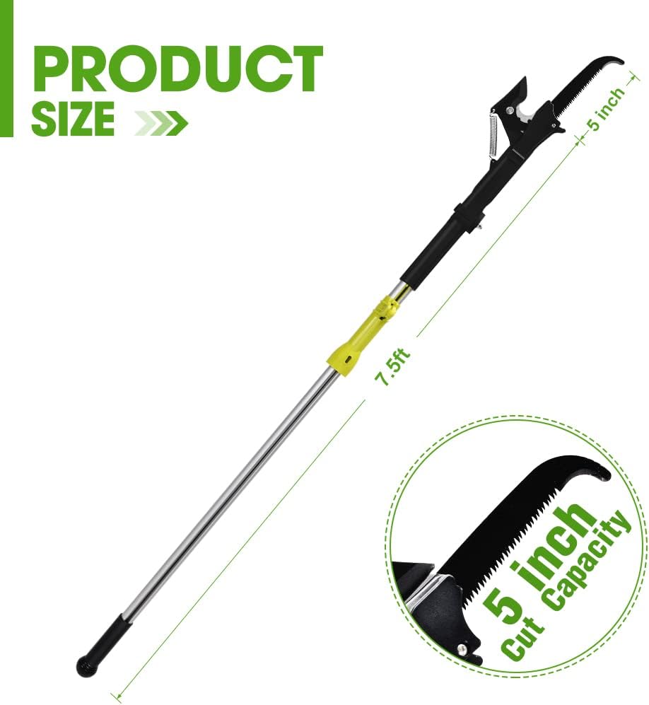 Gardtech 7.5FT Tree Pruner,Telescoping Tree Pruner Extendable Trimmer Tree Cutters Long Handle for Tree Trimming, Yard, Garden, Patios Trees Branches Cutting