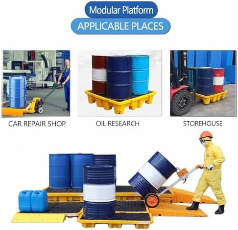 Modular Spill Containment Pallet for Drums - Heavy-Duty 80x15x120cm Spill Control Solution, Perfect for Industrial & Lab Use, Efficient Spill Management System