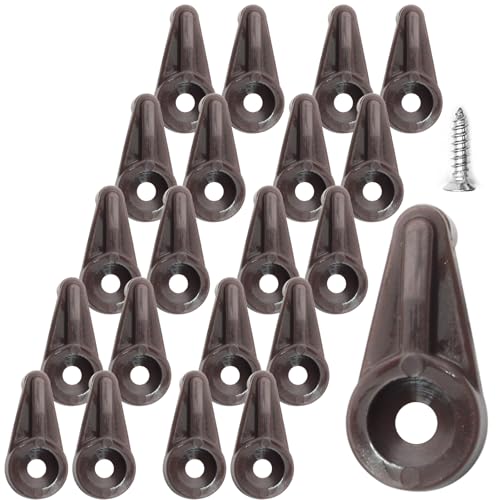 Image of 50pcs Mirror Hanging Clips, Brown, Glass Retainer Clips | Plastic Mirror Mounting Clips, Hanging Hardware, for Fixing Window Glass Cabinet Door
