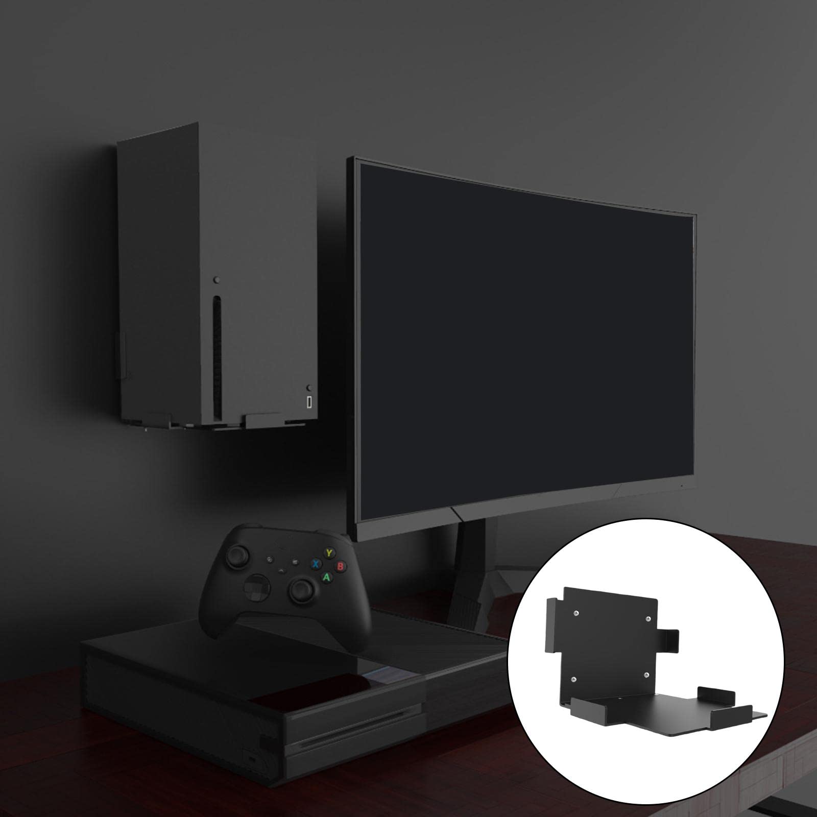 Soporte de Pared para Consola Estante Vertical Repisa Colgante Detrás del Televisor Base Antideslizante Material Plástico Adecuado para