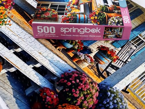 Rompecabezas de 500 piezas Springbok Front Porch para adultos | Rompecabezas de cabaña campestre con piezas únicas, fabricado en EE.UU., materiales ecológicos, incluye póster para diversión relajante en familia miniatura 3
