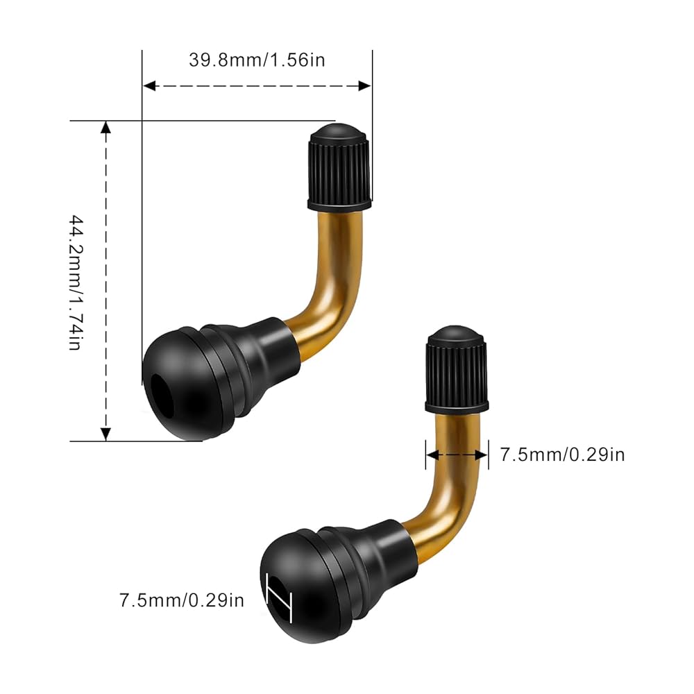 6 Adaptateurs Valve Pneu 90° - Laiton - Pour Moto, Voiture, Vélo - PVR60