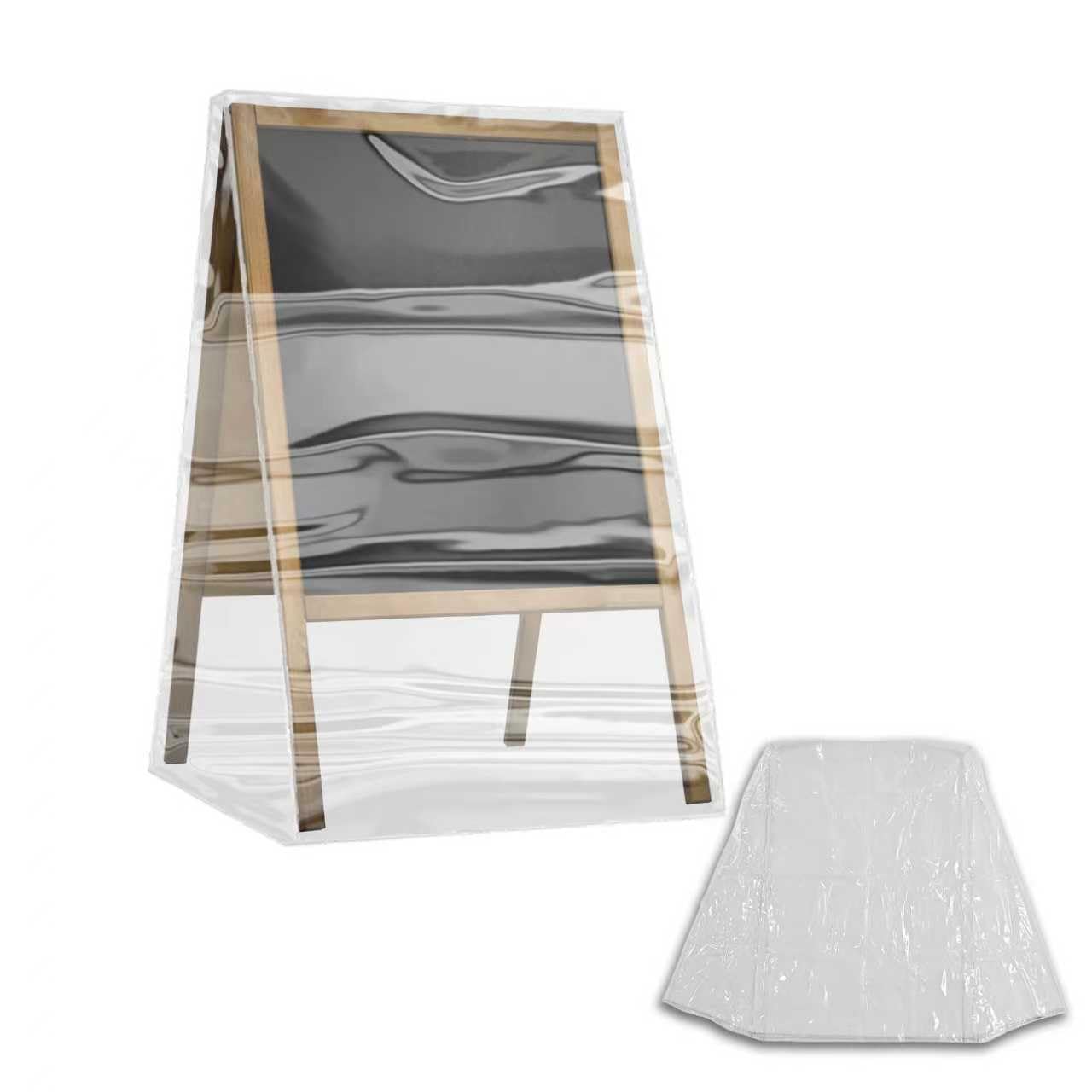 A Frame Sign Cover - Transparent Waterproof PVC 6 Mil Thick 20 x 40 Inch Chalkboard Protector for Outdoor Shop Cafe Burger Store Dustproof Snowproof